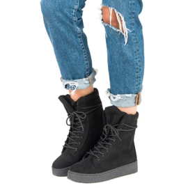 Zapatos atados para el invierno negro 4