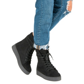 Zapatos atados para el invierno negro 5