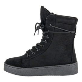 Zapatos atados para el invierno negro 1