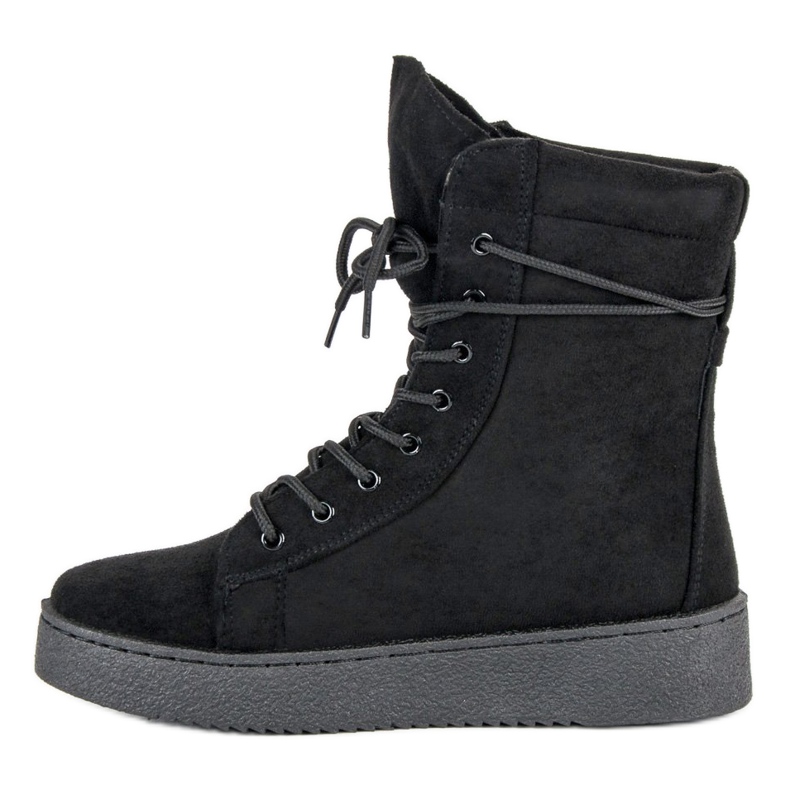 Zapatos atados para el invierno negro 1 Zapatos atados para el invierno negro 1