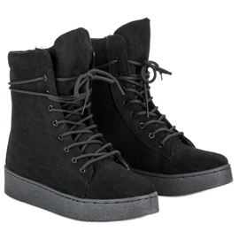 Zapatos atados para el invierno negro 3