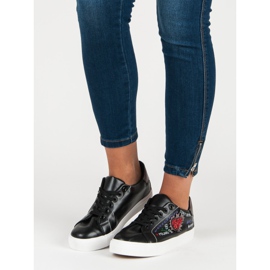 Zapatillas Negras Con Estampado negro 2