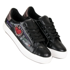 Zapatillas Negras Con Estampado negro 7