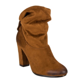 Botines de ante en poste vinceza marrón 3