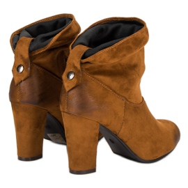 Botines de ante en poste vinceza marrón 5