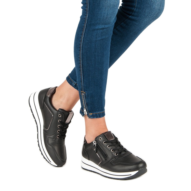 Calzado deportivo sin cordones negro 2