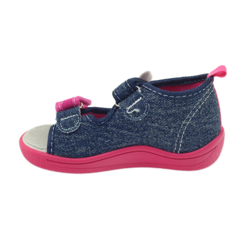 American Club Calzado infantil americano sandalias mariposas plantilla piel rosado azul marino 2