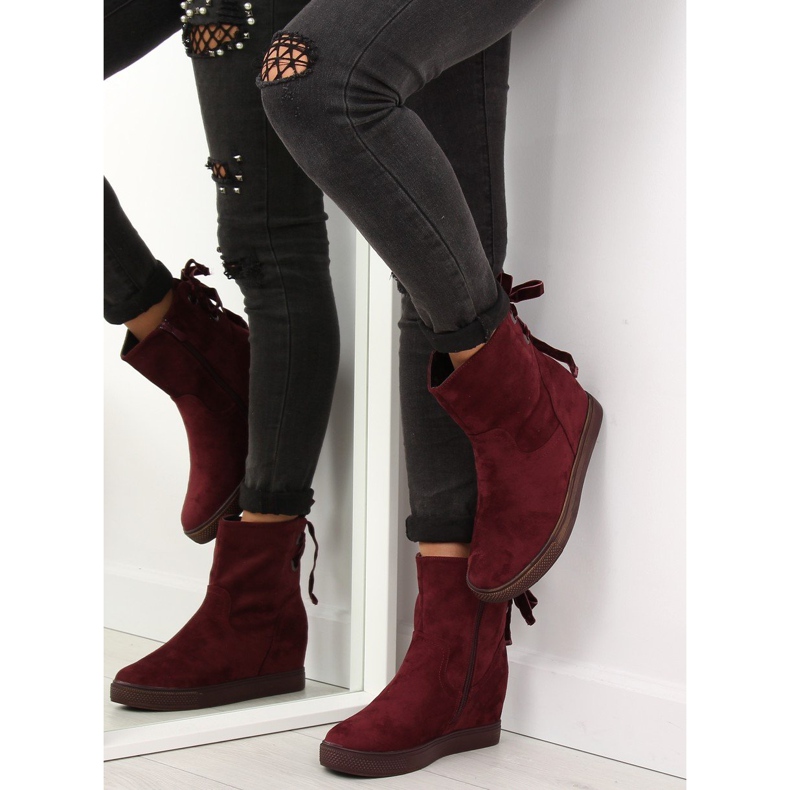 Botas con cuña oculta HQ886 Rojo Claret 1