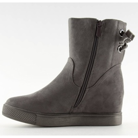 Botas grises con tacón de cuña oculto HQ886 Gris 3