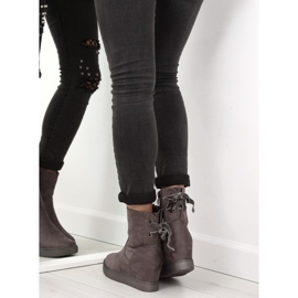 Botas grises con tacón de cuña oculto HQ886 Gris 4