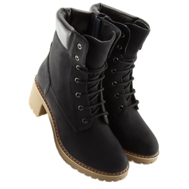 Botas de madera con tacón negro 7-9028 7