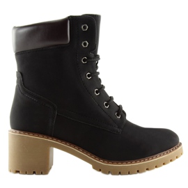 Botas de madera con tacón negro 7-9028 6