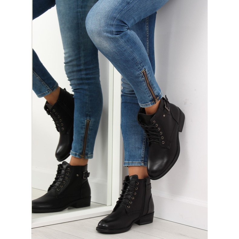 Botas negras con cordones 7B500 Black negro 1 Botas negras con cordones 7B500 Black negro 1