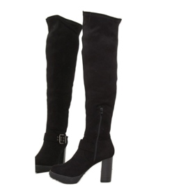 Black 862-GG Botas negras con plataforma negro 1