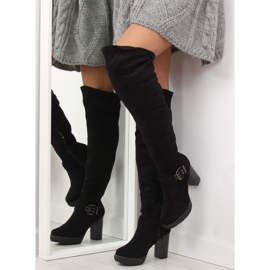 Black 862-GG Botas negras con plataforma negro 2