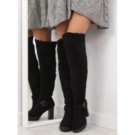 Black 862-GG Botas negras con plataforma negro 5