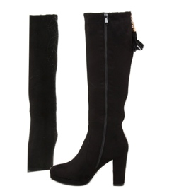Black J22 Botas negras con plataforma negro 1 Black J22 Botas negras con plataforma negro 1