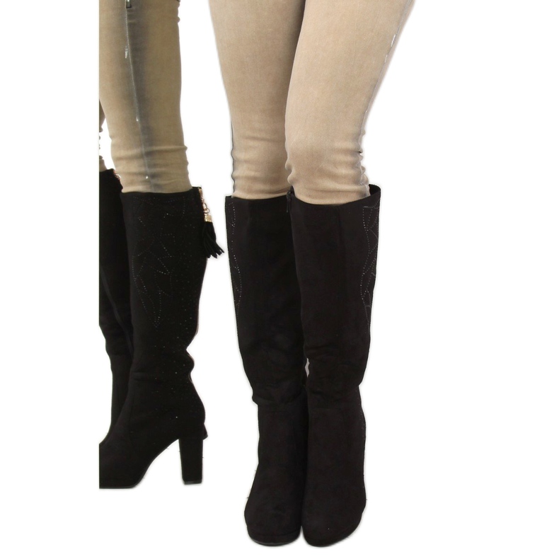 Black J22 Botas negras con plataforma negro 2