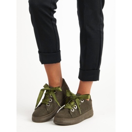 Zapatillas de ante verde oscuro 1
