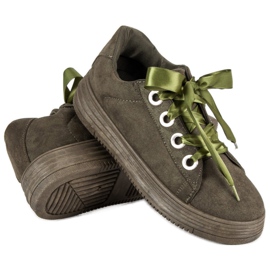 Zapatillas de ante verde oscuro 4