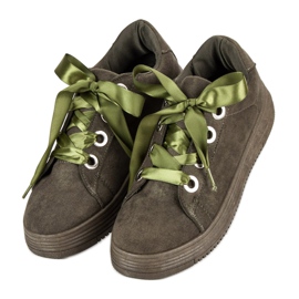 Zapatillas de ante verde oscuro 5