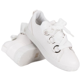 Super Me Zapatillas blancas con cordones blanco 4