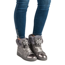 Zapatillas cálidas gris 1