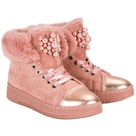 Zapatillas cálidas rosa 2