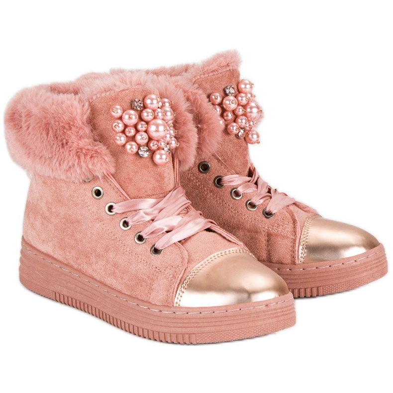 Zapatillas cálidas rosa 2