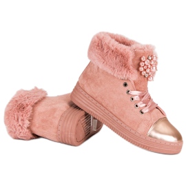 Zapatillas cálidas rosa 1