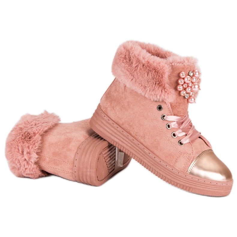 Zapatillas cálidas rosa 1