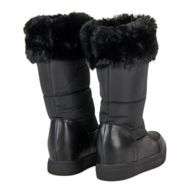 Seastar Botas de nieve negras con pelo negro 4