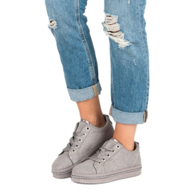 Zapatillas de gamuza de moda gris 1 Zapatillas de gamuza de moda gris 1