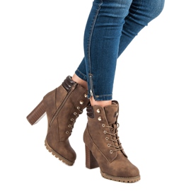 Kayla Botines de tacón alto anudados marrón 2 Kayla Botines de tacón alto anudados marrón 2