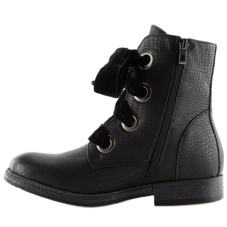 Botas negras con cordones HFN-5505 Black negro 2 Botas negras con cordones HFN-5505 Black negro 2
