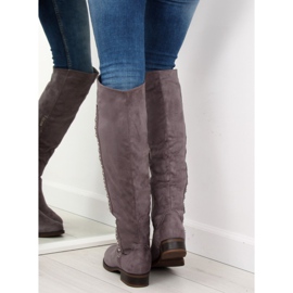 Botas sobre la rodilla, gris 990-PG gris 1