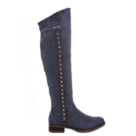 Botas sobre la rodilla, azul marino 990-PG blue 7
