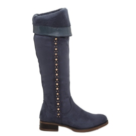 Botas sobre la rodilla, azul marino 990-PG blue 3