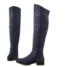 Botas sobre la rodilla, azul marino 990-PG blue 6