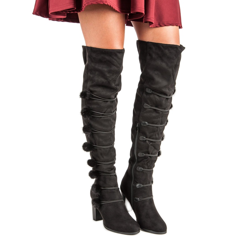 Botas de mosquetero elegantes negro 1 Botas de mosquetero elegantes negro 1