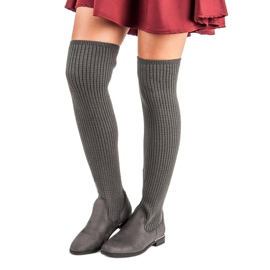 Super Me Botas de mujer ajustadas gris 1