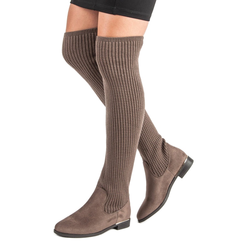 Super Me Botas de mujer ajustadas marrón 1