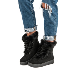 Botas de nieve atadas negras negro 6