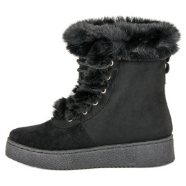 Botas de nieve atadas negras negro 3