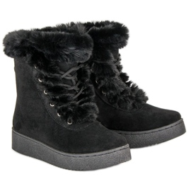 Botas de nieve atadas negras negro 5