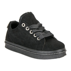 Zapatillas de gamuza de moda negro 2