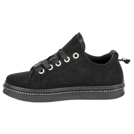 Zapatillas de gamuza de moda negro 3