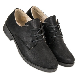 Zapatos cómodos atados negro 3