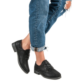 Zapatos cómodos atados negro 2