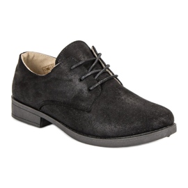 Zapatos cómodos atados negro 4